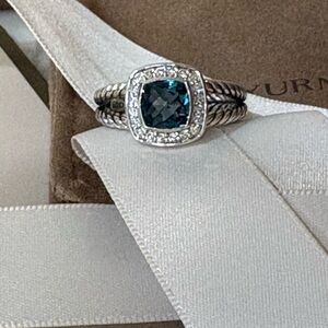 David Yurman Petite Albion. Hampton Blue Topaz with Diamonds
